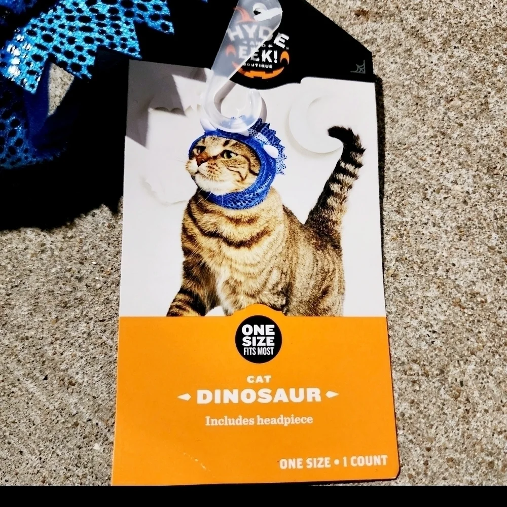 NWT Hyde and Eek! OSFM Cat Blue Dinosaur Halloween Costume Cosplay Triceratops